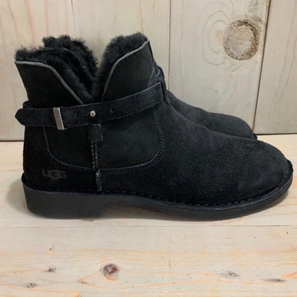 ugg Elisa black suede ankle boot us 10.5 nib - Picture 6 of 7